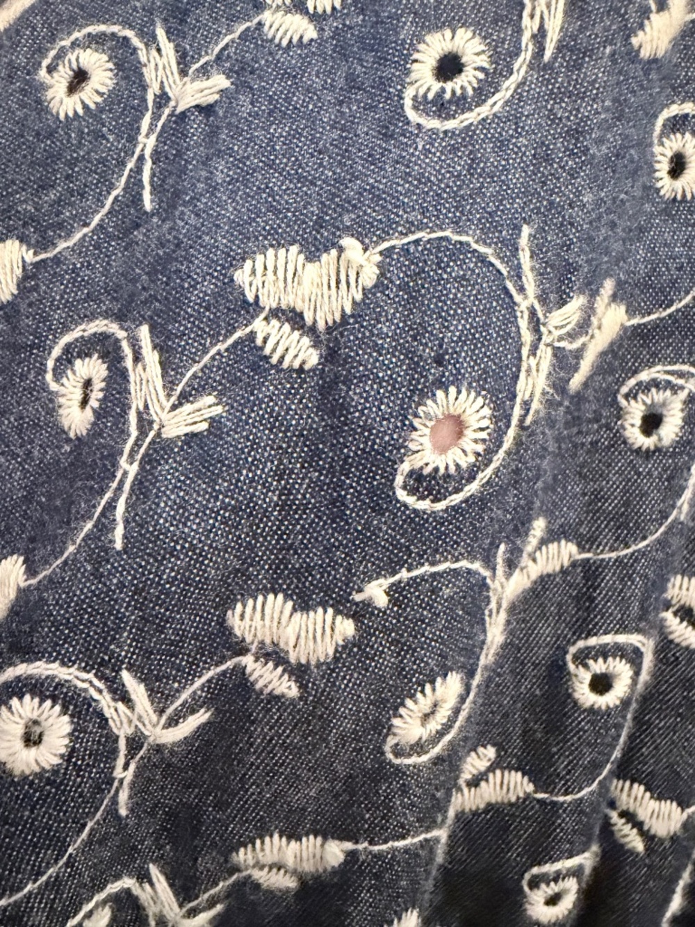 Kate Spade Broome Street Embroidered Chambray Dress Blue White Size 10 NWOT - Picture 4 of 13